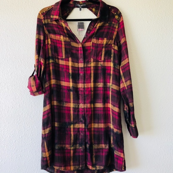 Miss Me Dresses & Skirts - Miss Me High Low Shirt Dress Large